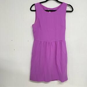 J Crew Purple Sleeveless Fit & Flare Mini Dress Womens 4 Classic Lavender Preppy